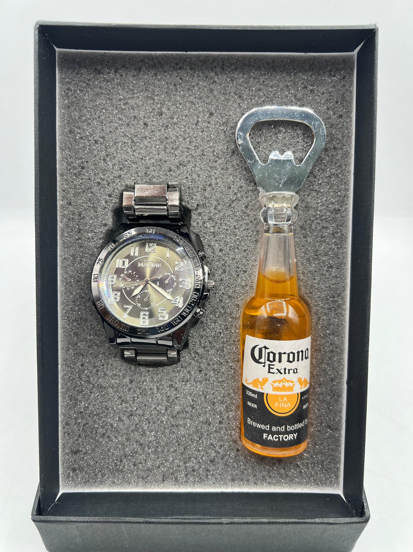 Kit Reloj Hombre Marine + Destapador