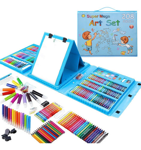 KIT DE DIBUJO X 208 pcs AZUL/ROSADO