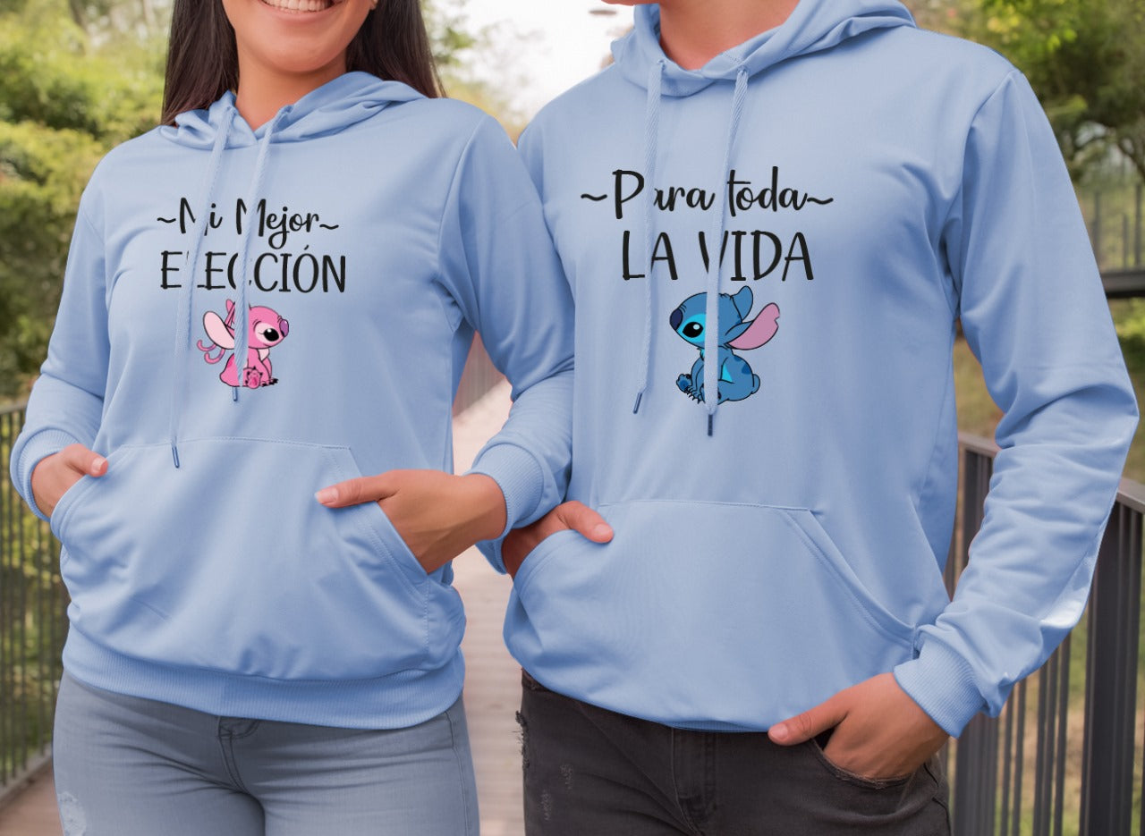 Buzos,Hoodies Pareja stich y angel CELES