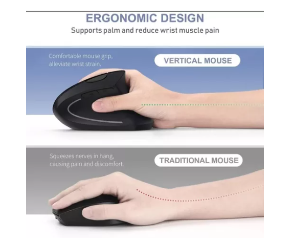 Mouse Vertical 5D Ergonómico ⚡