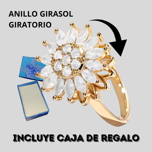 Anillo Girasol Giratorio + CAJA DP